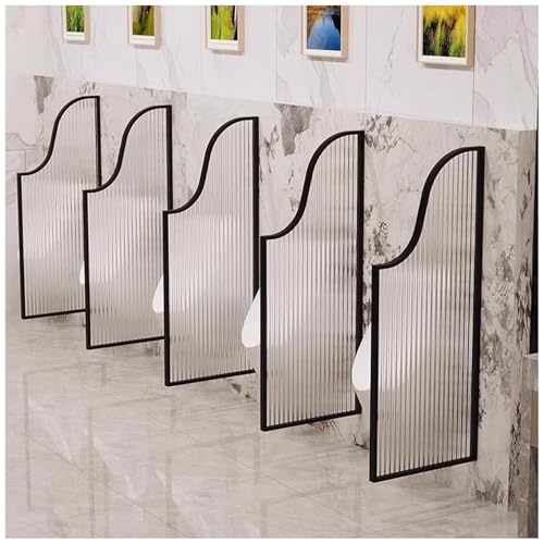 Separador de orinal de pared en vidrio templado para baños de hoteles y comercios