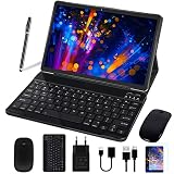 Tablette 10 Pouces MEBERRY Android 11 Tablette avec 5.0G+2.4G WiFi, Octa-Core 2.0 GHz Tablette Tactile, 4Go RAM 64Go ROM(128Go TF), 8000mAh | 5+8MP | Bluetooth 5.0 | Tablette avec Clavier Souris-Noir