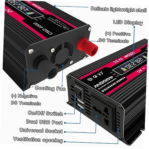 Onduleur intelligent Ciieeo chargeur rapide avec écran LCD pour auto