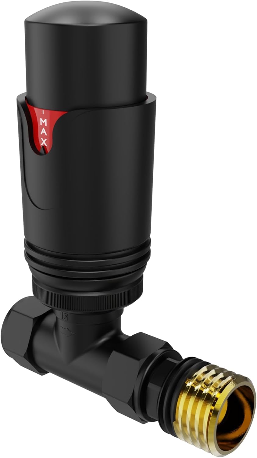 Warmehaus Black 15Mm Straight Chrome Thermostatic Radiator Valve