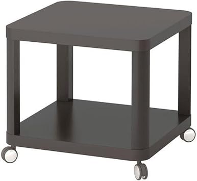 IKEA Tekerlekli Yan Sehpa, Gri Renk MeridyenDukkan 50x50 Cm Ev Dekorasyonu Mobilya