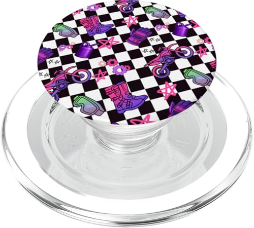 Endurocross Dirt Bike Motocross modello Biker ragazze PopSockets PopGrip per MagSafe rosa