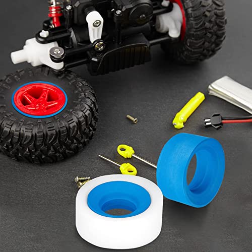 4 Pcs Dual Stage Closed Cell Inner 1.9 Inches Soft Outer Foam Inserts Car Crawler Tire Foams Wheel Inlay Foam Sponge For 1.9 Inches Wheel Tires Rock Crawler Car Axial, Blue #TOP6