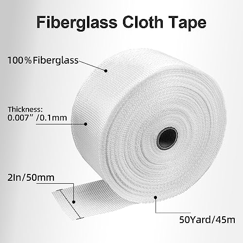 Nezuiban Fiberglass Cloth Tape, 6 Oz, 2 Inch Wide By 50 Yd, Woven Fiberglass Fabrics Tape #TOP5