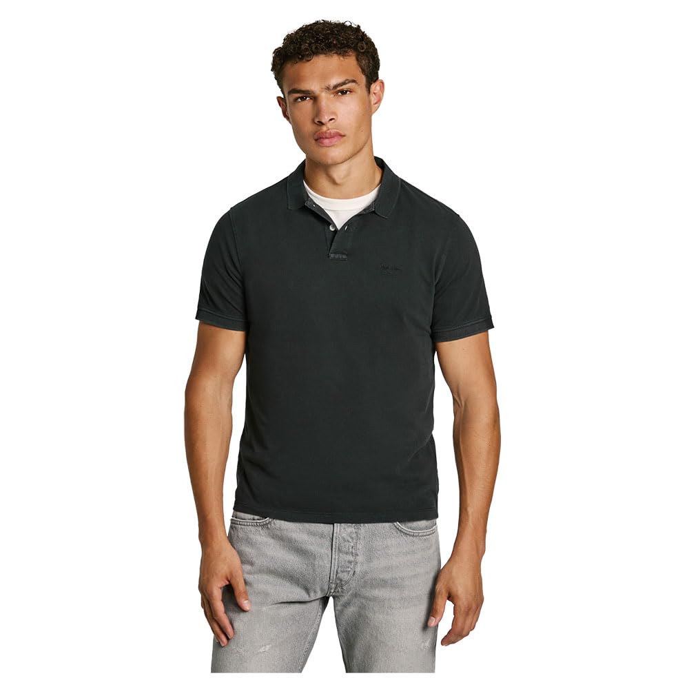 Pepe Jeans Black Cotton Men's Polo Shirt - M