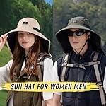 Rosoz Outdoor Sun Hat for Men Women, UPF50+ Protection Safari Cap Wide Brim Mesh Fishing Hat with Neck Flap Beach Garden - Image 5