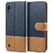 Produktbild BEZ Handyhülle für Samsung Galaxy A10 Hülle, Tasche Kompatibel für Samsung Galaxy A10, Schutzhüllen aus Klappetui mit Kreditkartenhaltern, Ständer, Magnetverschluss, Blaue Marine
