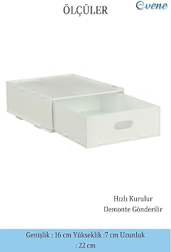 Evene Gizli Çekmece Organizer Masa Altı Saklama Kabı Beyaz Renk Model 4 Egizlicekmece6