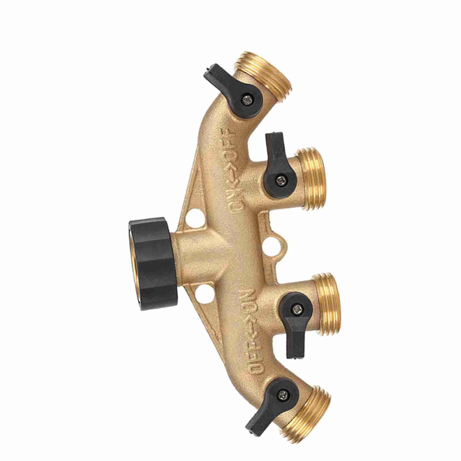 Yctze Conector de Grifo de Latón, Divisor de 4 Vías (hilo europeo)