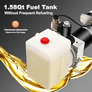 Pompes hydrauliques électriques 800 W Moteur électrique Groupe hydraulique Pompe hydraulique pour benne basculante 12 V avec indicateur de tension et télécommande, pour remorques basculantes