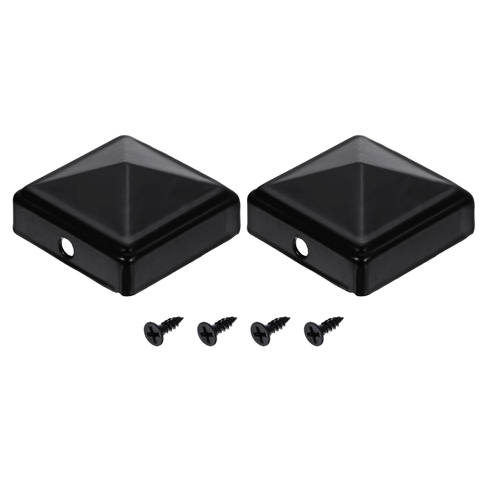 Tapas para postes de valla sourcing map de hierro negro 1.6x1.6 pulgadas 8