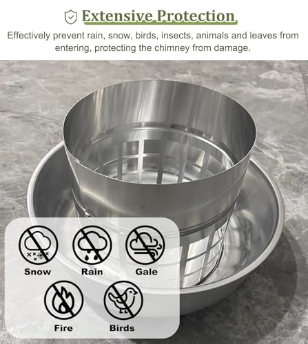 Tapones de lluvia para chimenea redondos y protector contra corrientes de aire 3