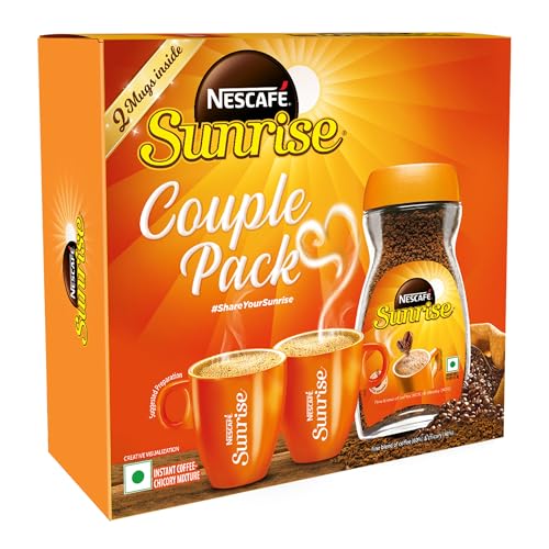 Image of Sunrise Instant Coffee Powder by Nescafe | Rich Aroma for the perfect start to your day | Coffee Chicory-Mix | 190g Jar