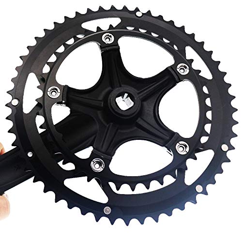 Ganopper Single Speed Crankset 48T Fixed Gear Bike Crank Arm Set 130 Bcd 170Mm Fixie Bike Parts (Black) #TOP3
