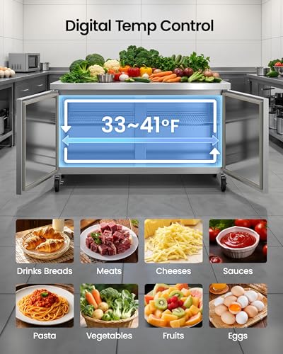 Image of 60 inch Commercial Refrigerator Prep Table, 16.33 Cu.Ft