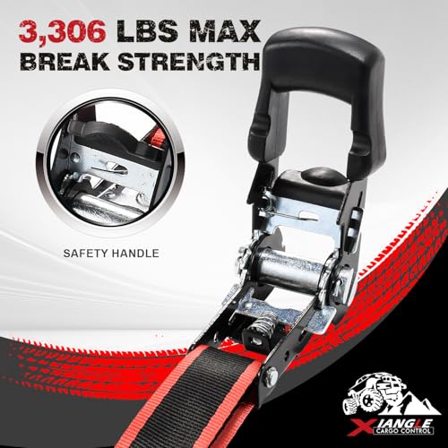 XIANGLE Alças de amarração de catraca de controle de carga, conjunto de 2, para motocicleta/SUV/cami