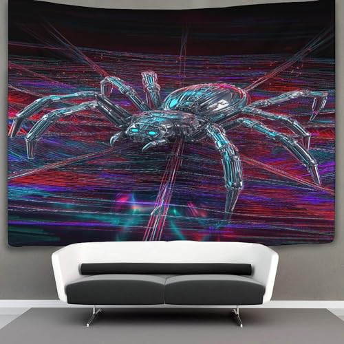 Tapisserie murale tissu 3D MJFCoin Spinne pour cacher un mur abîmé de salon sans travaux