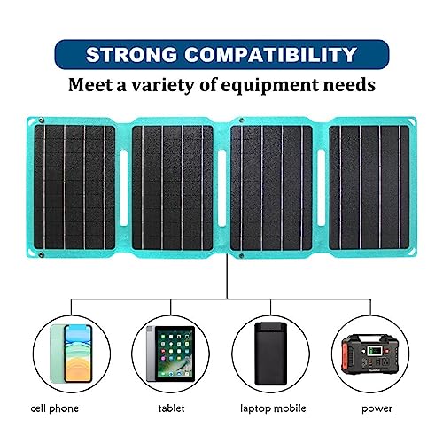 Cargador solar portátil USB de 15W y 5V con 3 paneles plegables para acampada 5