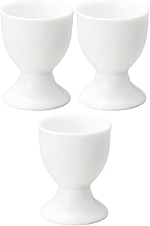3個セット 白エッグスタンド [ 直径4.9ｘ高さ6.3cm 71g 日本製 食洗器使用可 ]