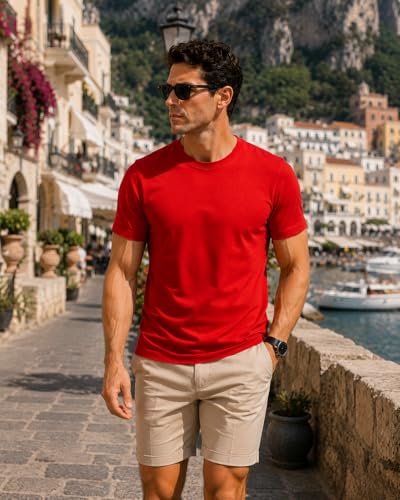 Image of Men's 100% Cotton Crew Neck T-Shirt, Regular Fit