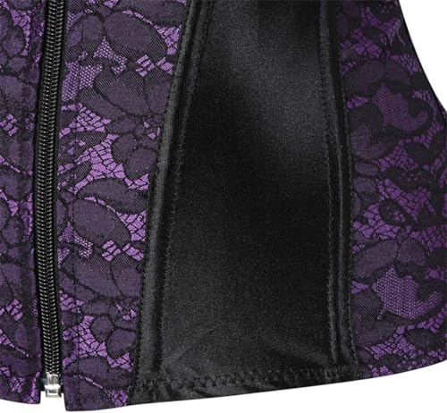 Image of Women's Lace up Gothic Jacquard Shoulder Straps Tank Overbust Shaper Corset Bustiers Top