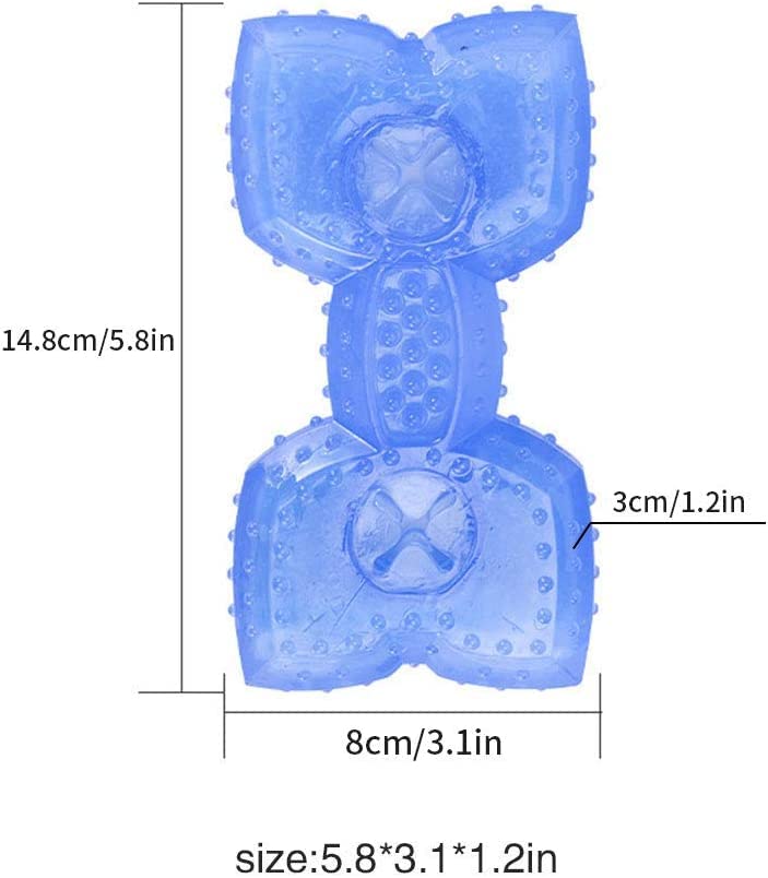 Juguete masticable refrescante para perros, juego de mordedor con diseños de mancuernas, hueso, círculo y bola, perfecto para cachorros