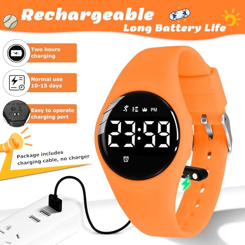 Image of Kids Watches for Girls Boys Digital Sport Watch with Step Counter Pedometer Vibration Alarm Clock, No App Waterproof Fitness Tracker Kids Watch Boys Girls Teens Students Ages 5-16