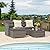 i-VTIES Patio Furniture Set, 3 Pieces Patio Wicker Conversation Sofa Set, Outdoor/Indoor Wicker Rattan Sofa with Cushion, Pillows and Glass Table(Grey)