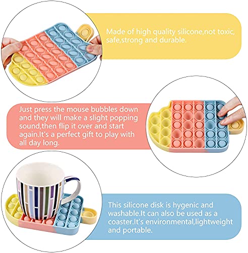 Image of Big Size Push Pop Fidget Toy, Big Rainbow pop, Big Size Squeeze Toys for Kids and Adults Big pop (Candy 1)