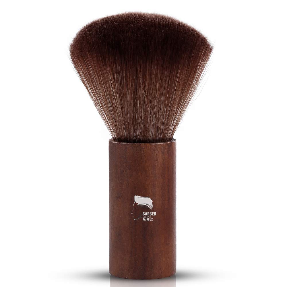 (Stand Barber Brush) - Large Barber Brush Hair Cutting Neck Duster Brush Professional Barber Natural Fibaer with Wooden Handle