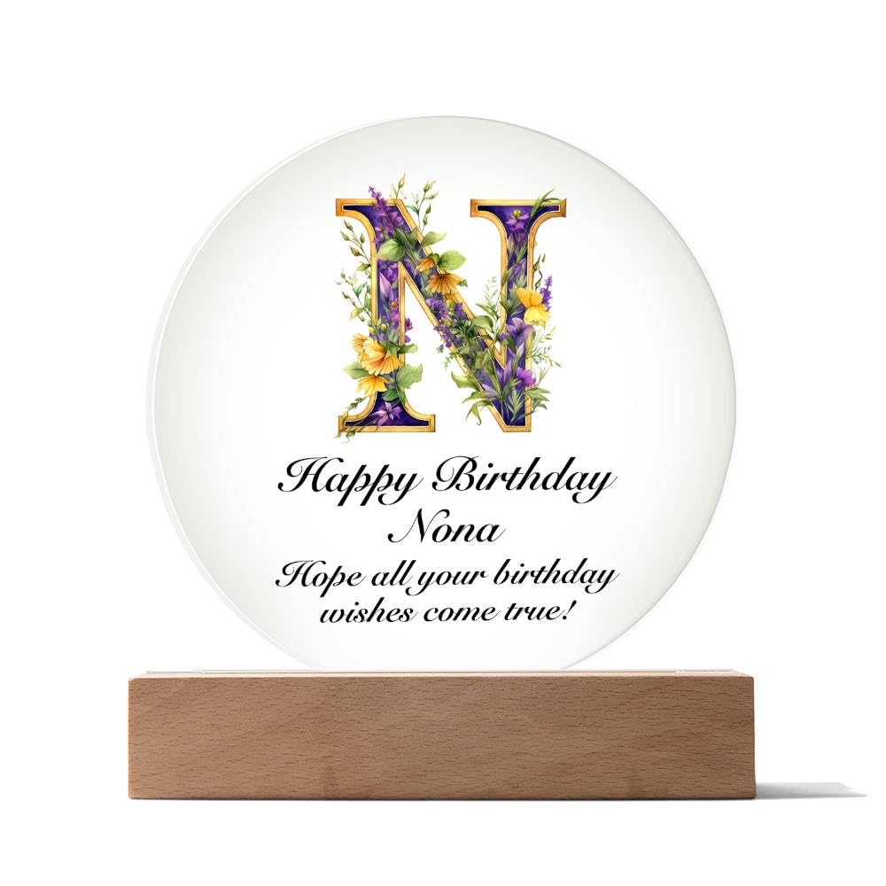 NOMA2.0 サイン入り Amazon.com: Happy Birthday Nona v02 - Circle Acrylic Plaque