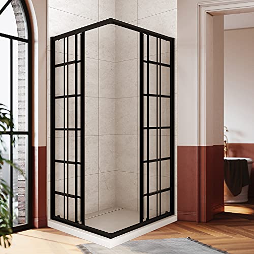 Elegant Double Sliding Glass Shower Enclosure, 36 In.d X 36 In. W X 72 In. H Glass Corner Shower Doors With 1/4 In. Clear Glass, 2 Stationary Clear Shower Glass Door (Shower Base Not Included) #TOP1