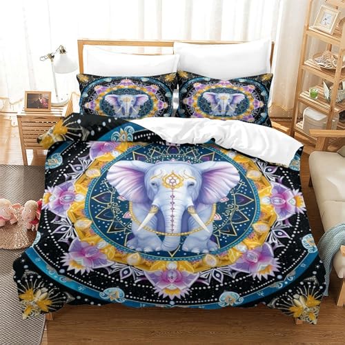 Housse de couette éléphant mandala en microfibre douce premium - 2