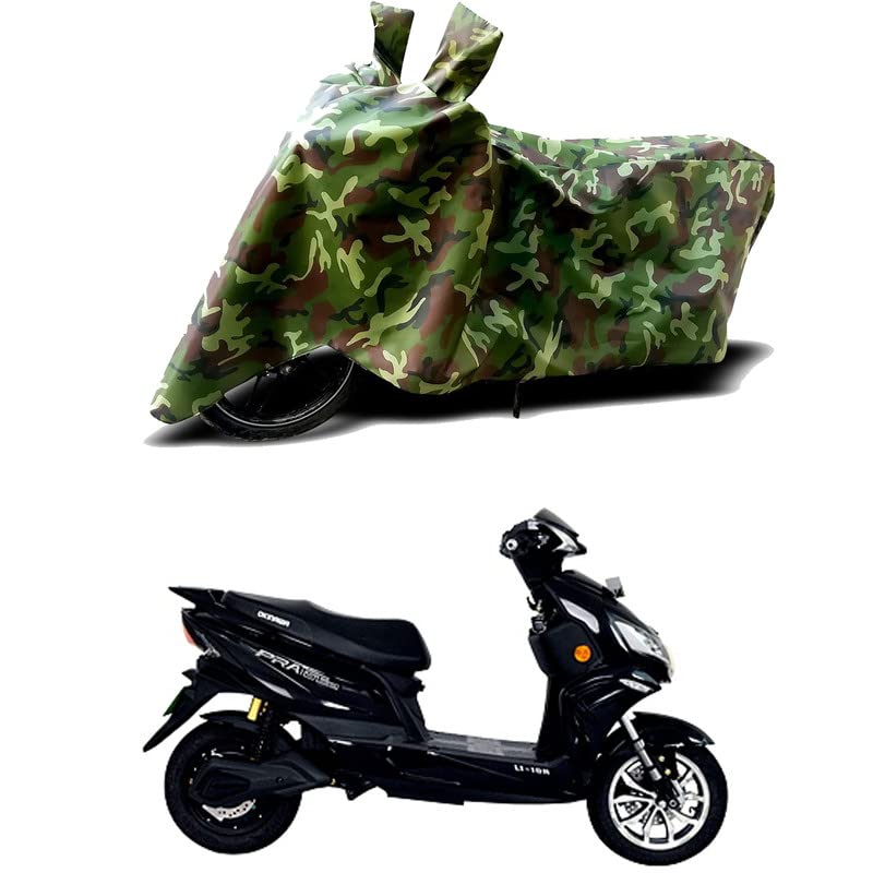 Image of 100% Water Resistant Full Bike Scooty Two Wheeler Body Cover Compatible for Okinawa iPraise+ /UV-Rays /Heat Protection /Birds Dropping /Scratchproof /Dust Proof /Waterproof /All Varient[Green MJ]