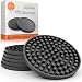 Drink Coasters Silicone 6 Pack with Good Grip on any Table or Bar, Prevents Furniture Damage, Large Modern Soft Rubber Coaster, Place Mat for Beverage and Liquor Drinking Glasses, Black