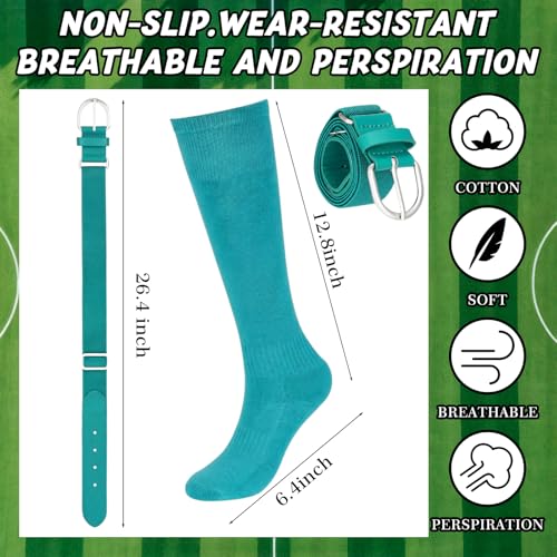 Image of Zhanmai Baseball Belt and Socks Combo, Adjustable Elastic Belt and Softball Socks, Multiple Sizes for Youth Boys Girls, Adult