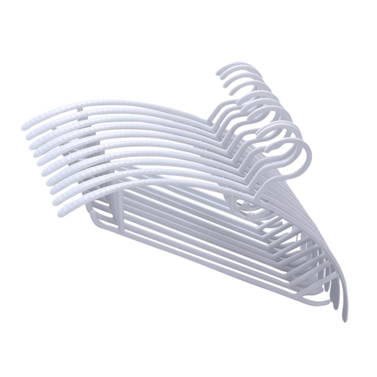 10 pezzi Grucce Bianche Antiscivolo per Abiti Ampie e Sagomate per Armadi e Guardaroba Design Salvaspazio con Spalle Contornate e Tacche Antiscivolo per Vestiti e Canottiere