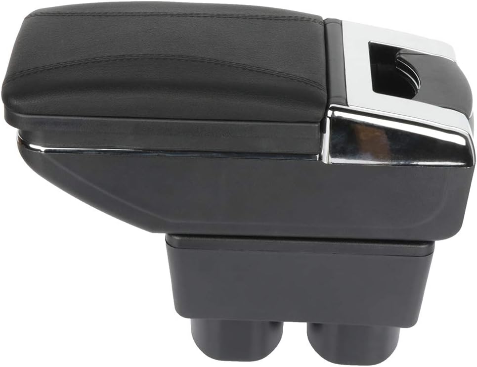 OCPTY Leather Car Center Console Armrest Box Replacement for Nissan Tiida Hatchback 2005 2006 2007 2008 2011/For Nissan For Versa Armrests Storage Box(Black)
