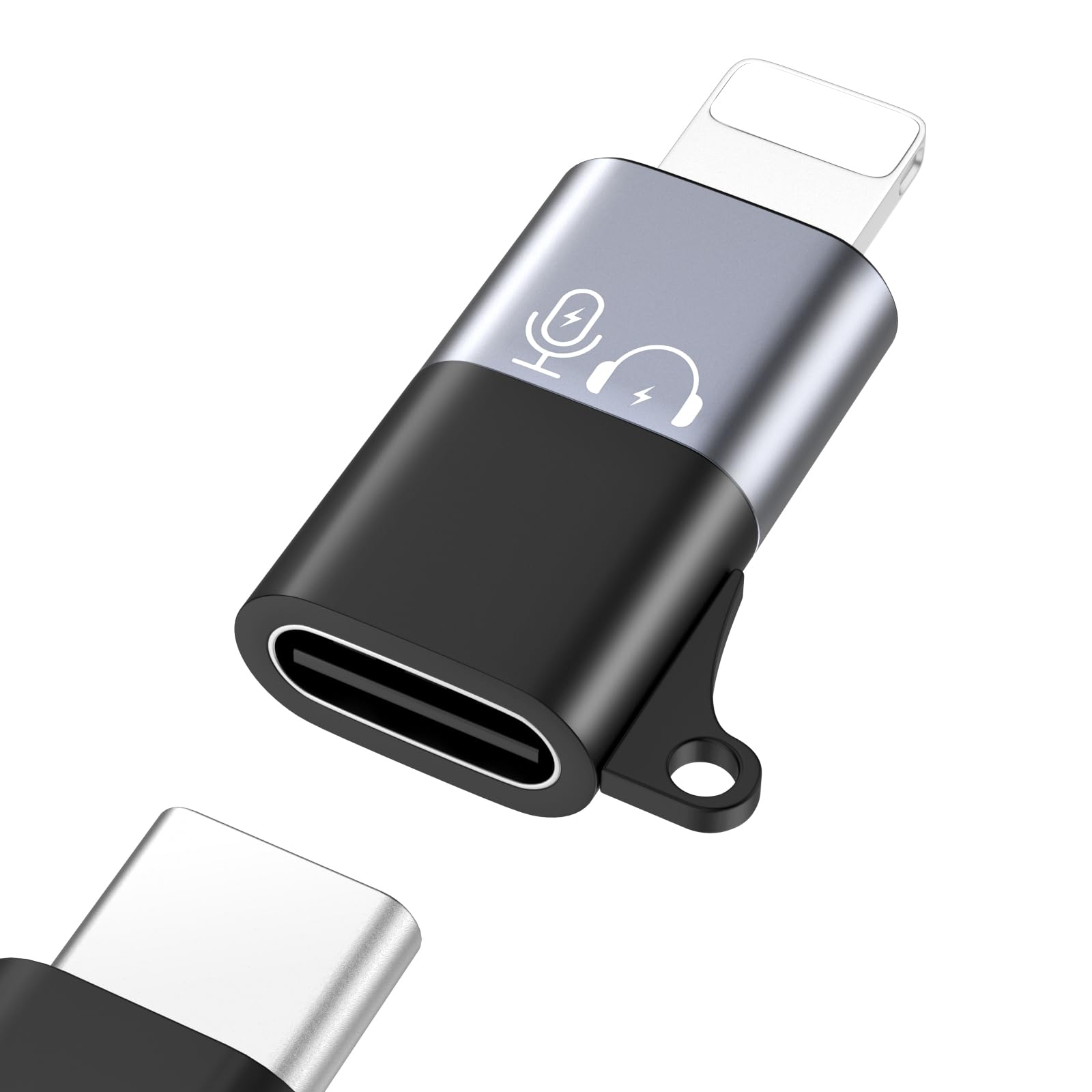 Photo 1 of MoKo for DJI Mic Mini USB C to Lighting Phone Adapter - Lightning to USB-C Audio Adapter for iPhone 14/13/12/11/Apple EarPods/Wireless Mic Receiver/Phone, Support Charging -1 Pack