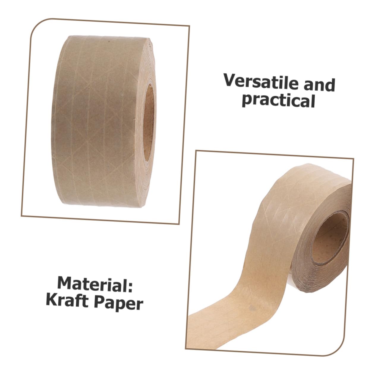 NUOBESTY 2rouleaux Ruban Adhésif Activé Par Eau Ruban Papier Pour Encadrement Pour Carton Fournitures Étanchéité
