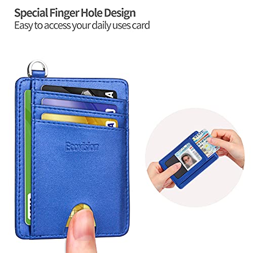 Image of Slim Minimalist Front Pocket Wallet, RFID Blocking Credit Card Holder Wallet with Detachable D-Shackle for Men Women