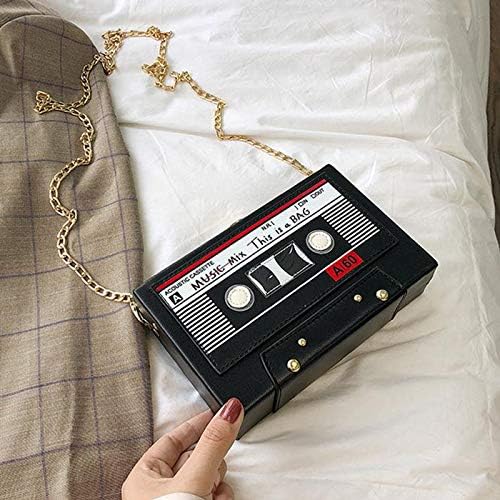 Reberomantic Women Retro Radio Shape Crossbody Bag PU Leather Metal Vintage Evening Clutch Purses - Image 4