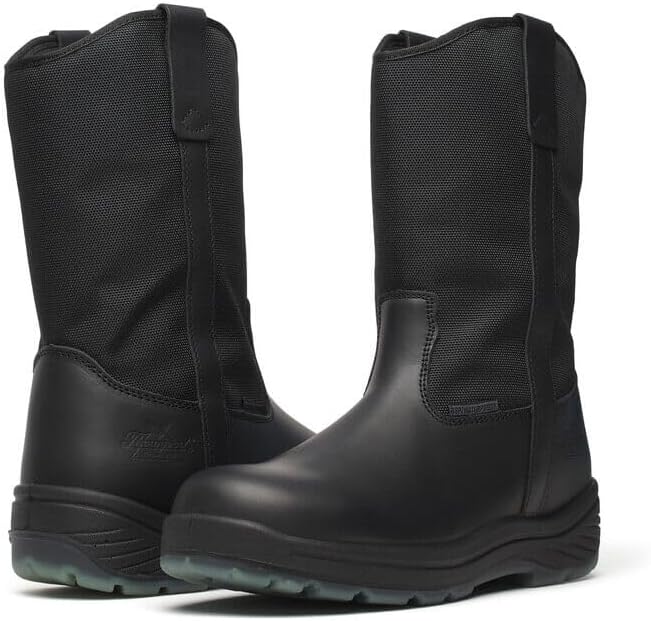 Thorogood Thoro-Flex Black Slip-On Waterproof Work Boots for Men and Women - Made from Full-Grain Leather with Composite Toe and Slip-, Oil-, and Puncture-Resistant Outsole