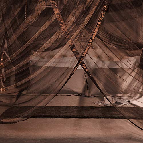 image for Mengersi 4 Corners Post Canopy Bed Curtains Canopy for Bed King Size -