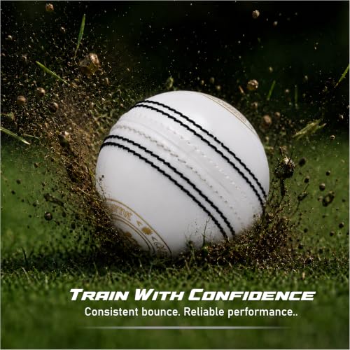 Image of CW Spin White Cricket Ball Water Proof |Practice Training Light Weight 115 Grams |Pack of 4