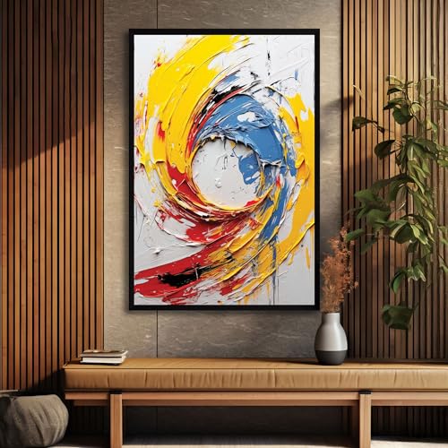 Image of The Castle Decor Abstract Wall Art | Big Size Modern Framed Painting for Living Room & Bedroom Decoration | Premium Gifting (20x30 Inches) (Design-6)