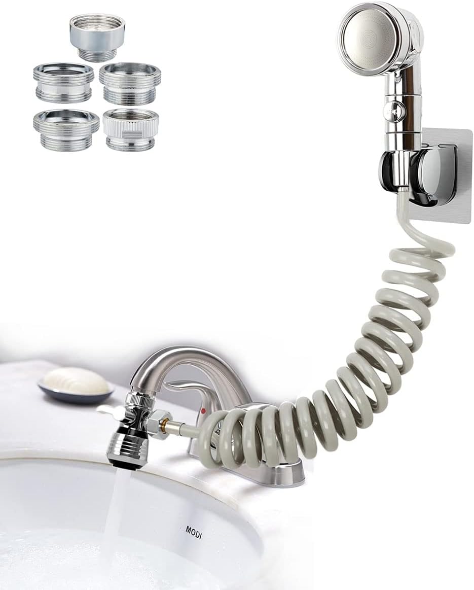MOSELNY Sink Faucet Hose Shower Sprayer Attachment for Hair Washing&Pet