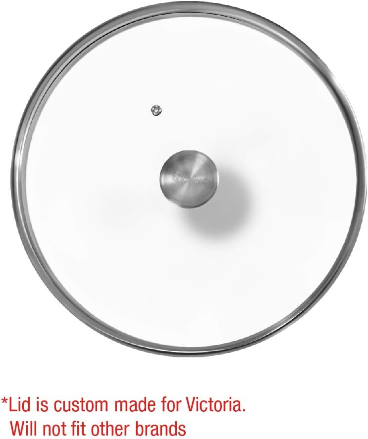 Victoria Glass Lid for 10 Inch Cast Iron Skillet, Frying Pan Lid with Stainless Steel Air Flow Knob: Home & Kitchen
