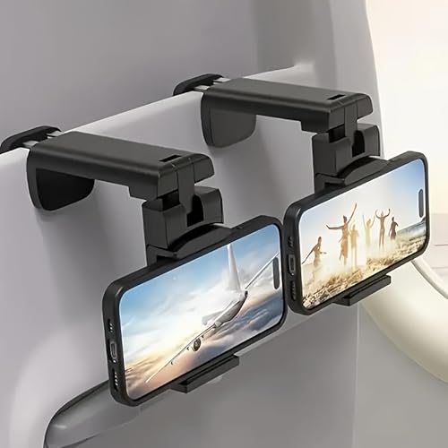 2 Pack Phone Holder for Airplane Use 360° Swivel Travel Phone Stand for Car Dashboard & Tabletop | Durable ABS Hands-Free Viewing During Flights | Gift for Flight Enthusiasts & Travel Accessorie