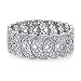 1928 Jewelry "Vintage Lace" Silver-Tone Half-Circle Filigree Stretch Bracelet, 9"